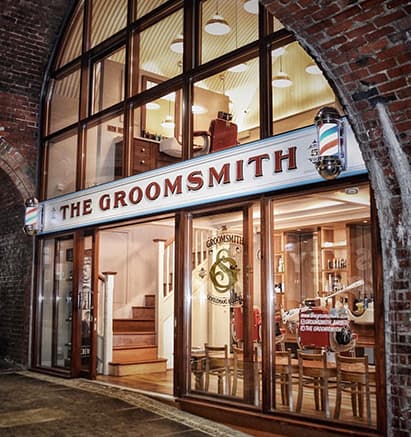 The Groomsmith shopfront in Borough Market by day